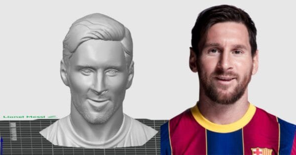 Cetak 3d foto lionel messi